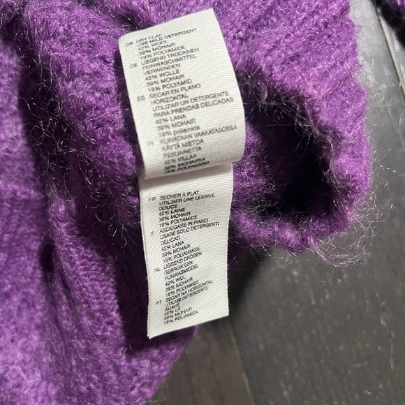 & Other Stories Purple Mohair Wool Blend Knit Crewneck Sweater Cozy SMALL - Picture 6 of 7